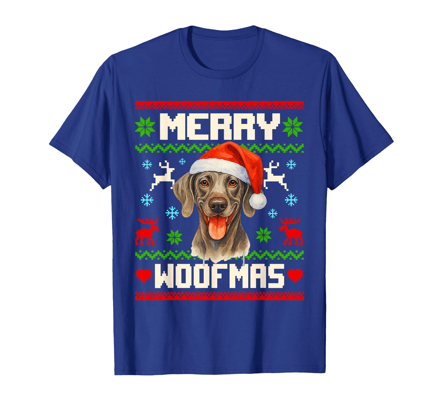 Weimaraner Dog Christmas Ugly Sweater Pet Dog Lover Xmas T-Shirt