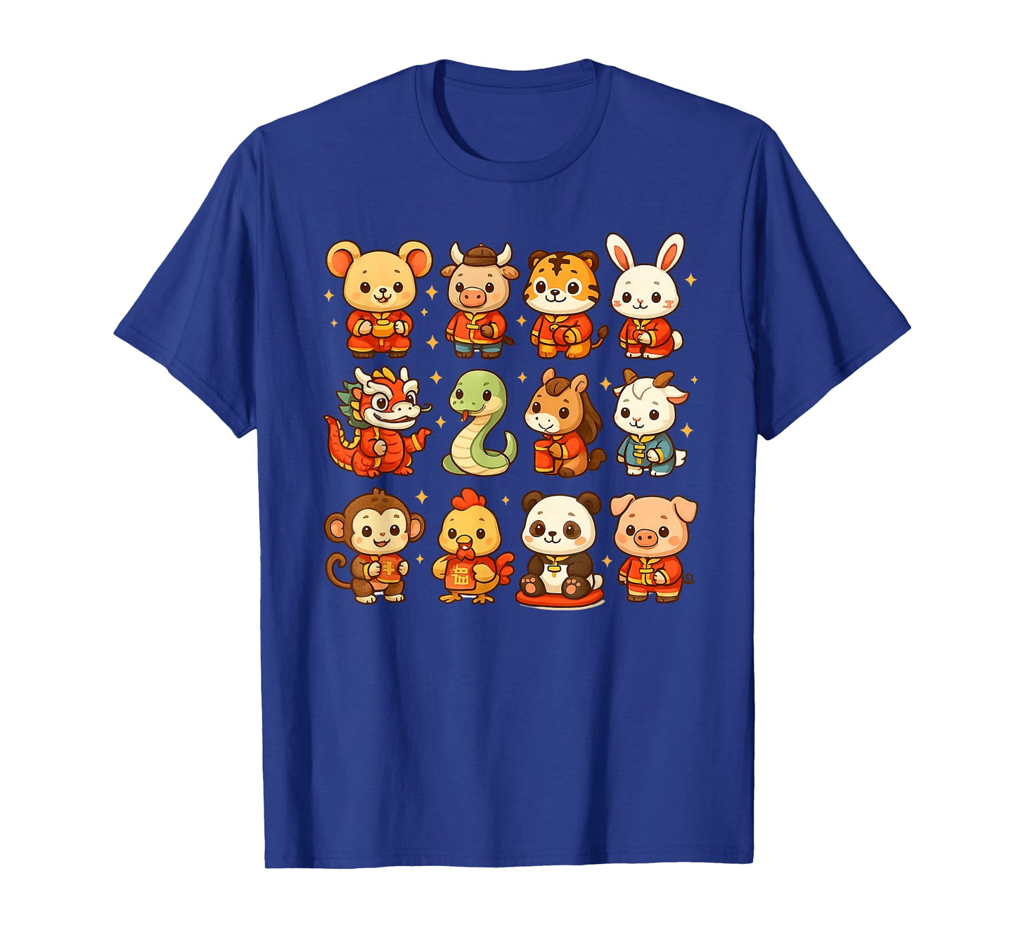 Lunar New Year Cute Animals 12 Chinese Zodiac Signs Order T-Shirt