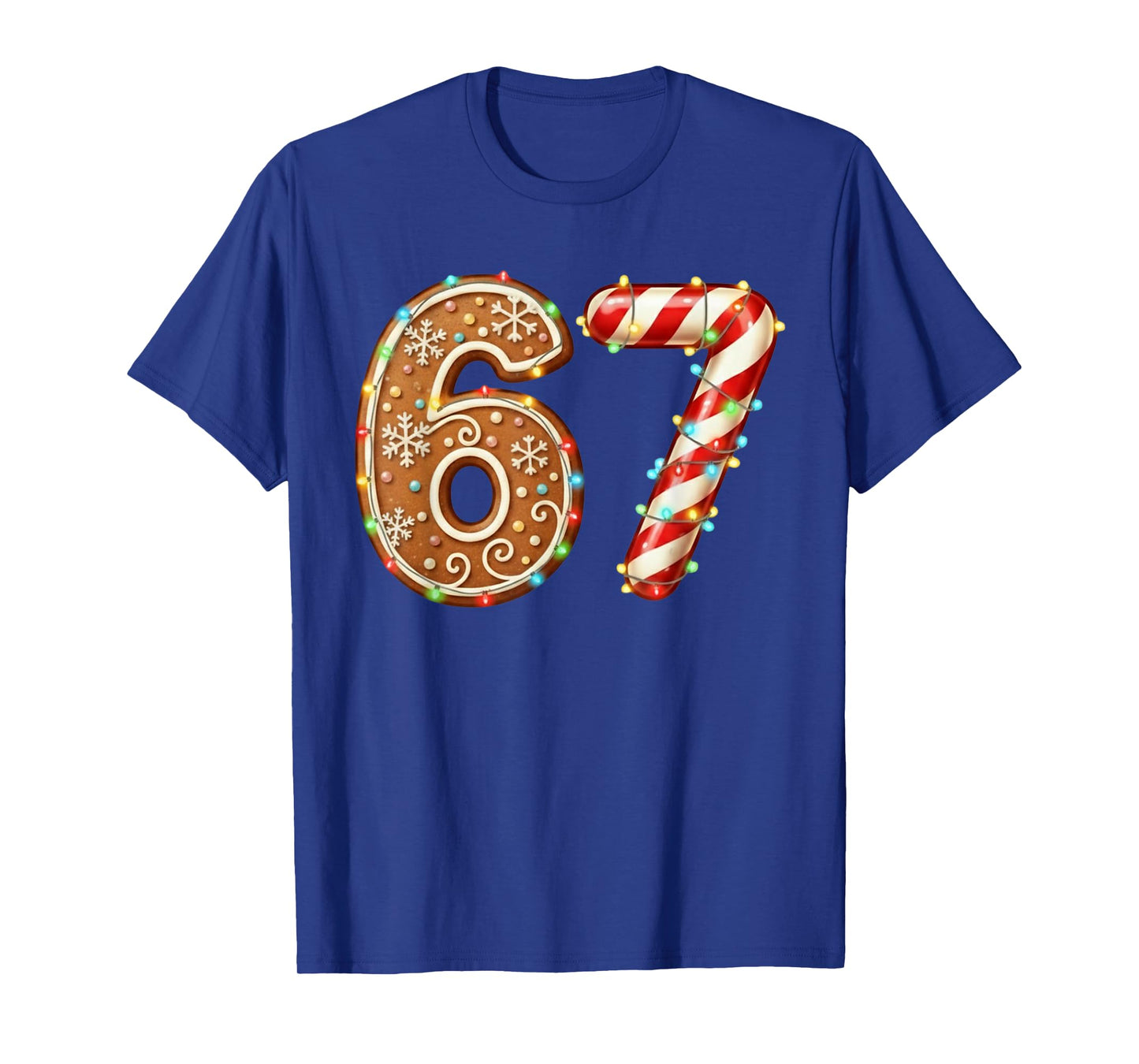Six Seven Meme Gingerbread Candy Cane Christmas Kids T-Shirt