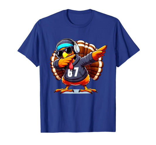 Thanksgiving Dabbing 67 Turkey Wearing Hoodie Funny Trending T-Shirt
