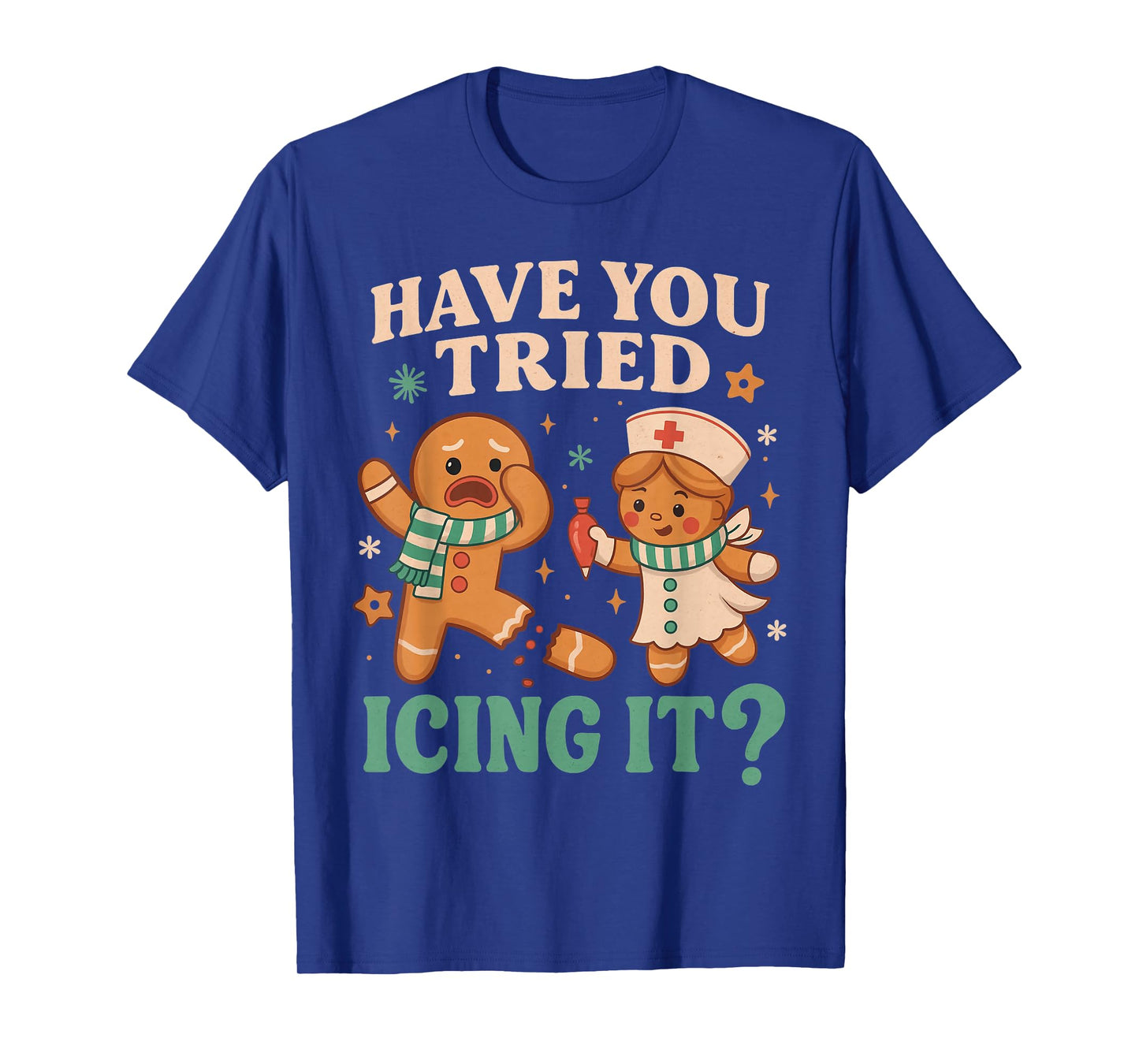 Funny Gingerbread Christmas Pun Have You Tried Icing It ? T-Shirt