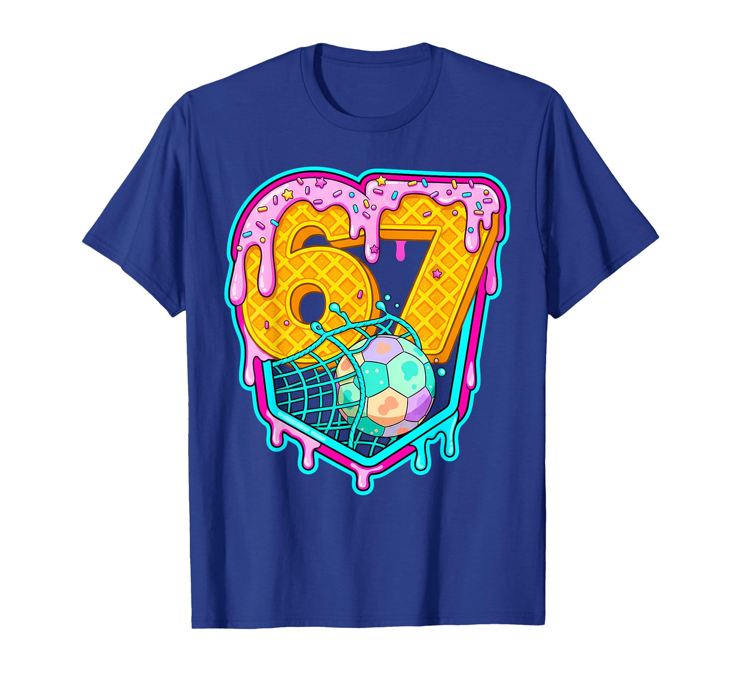 Soccer Ice Cream Drip 67 Sports Six Seven Meme Youth Boys T-Shirt