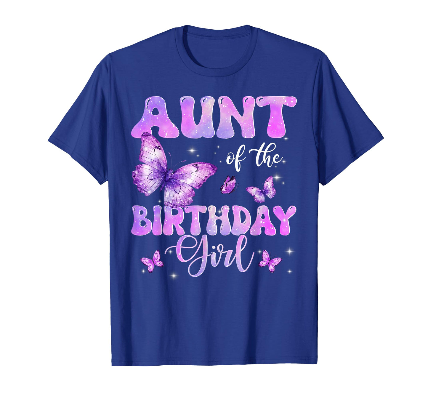 Aunt of The Birthday Girl Butterfly Family Matching T-Shirt