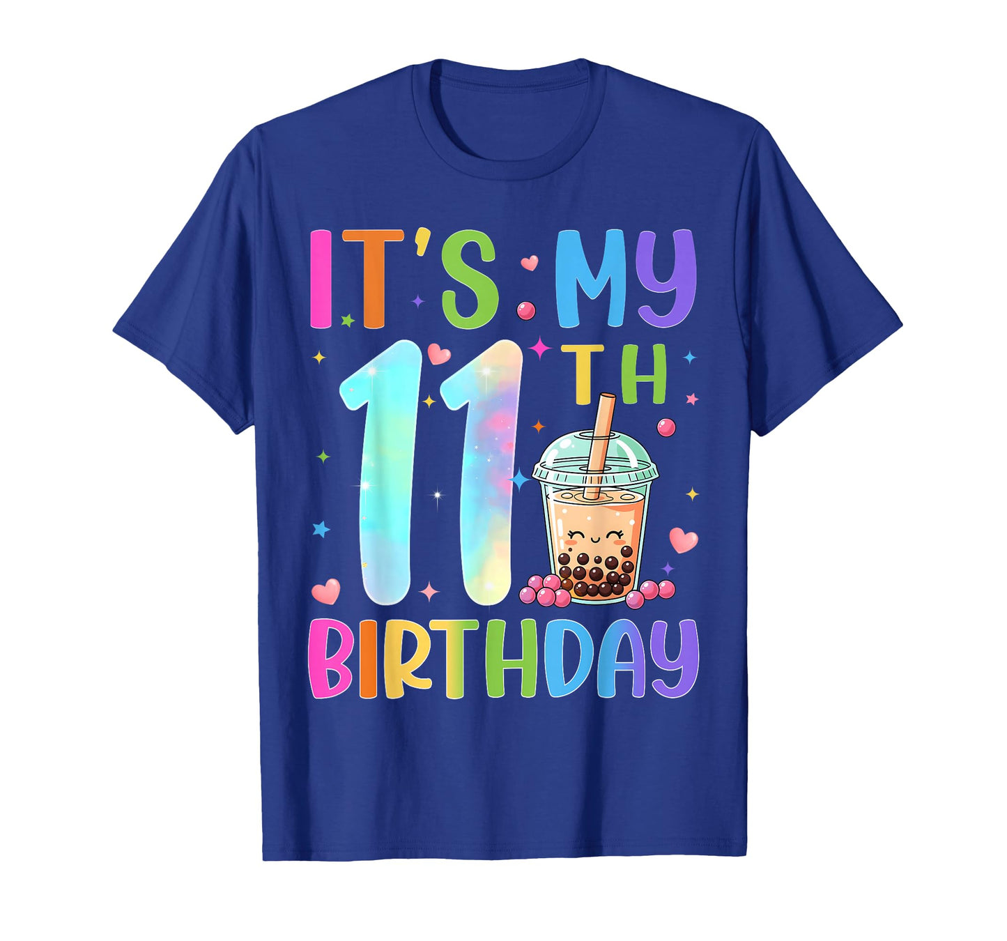 It's My 11th Birthday Bubble Boba Tea Party 11 Year Old Bday T-Shirt