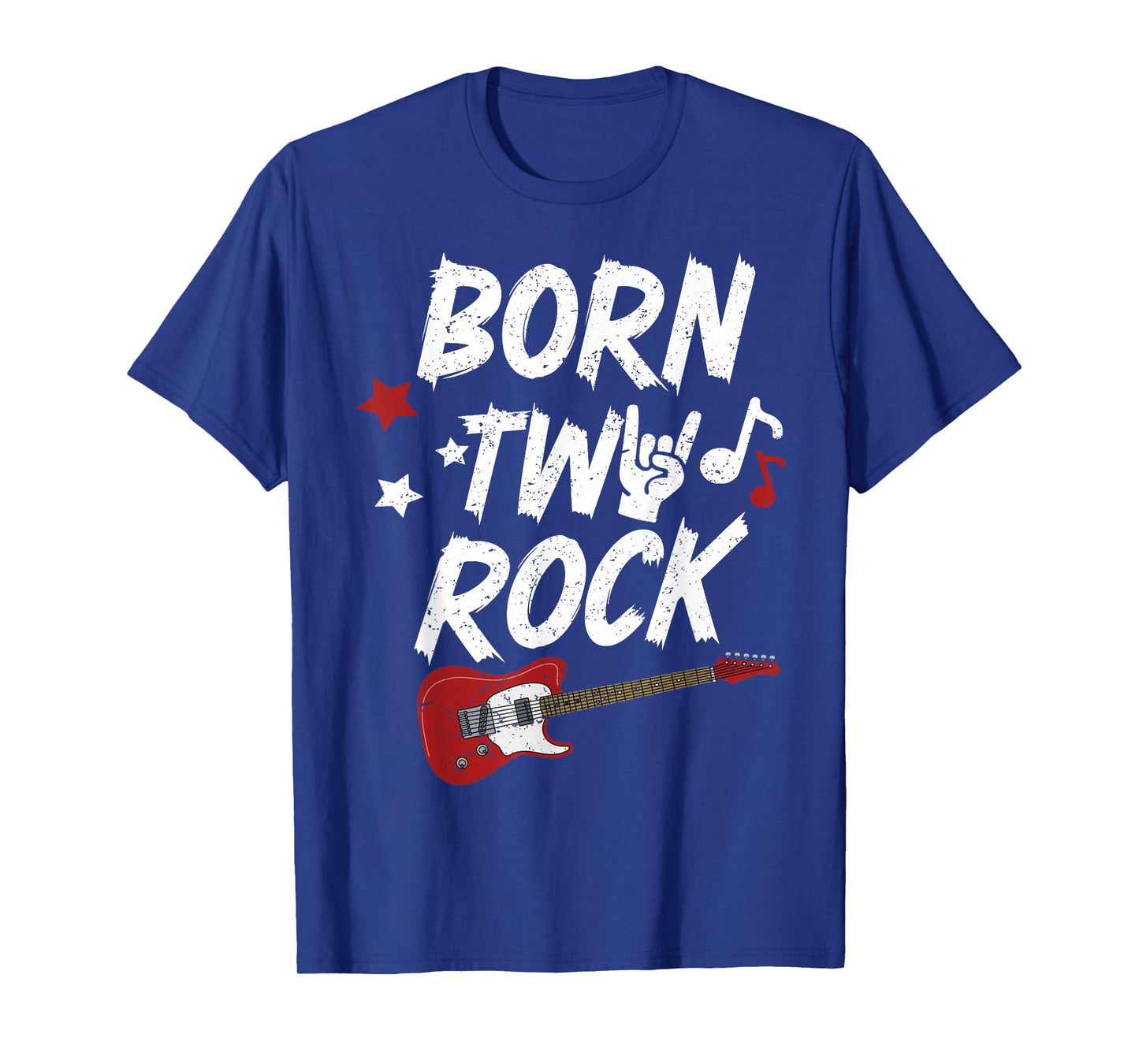 Kids 2nd Birthday Guitar Born Two 2 Year Old Rock Bday Boys T-Shirt
