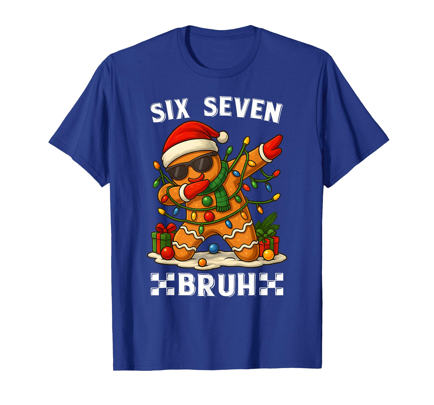 67 Six Seven Bruh Funny Christmas Dabbing Gingerbread Meme T-Shirt
