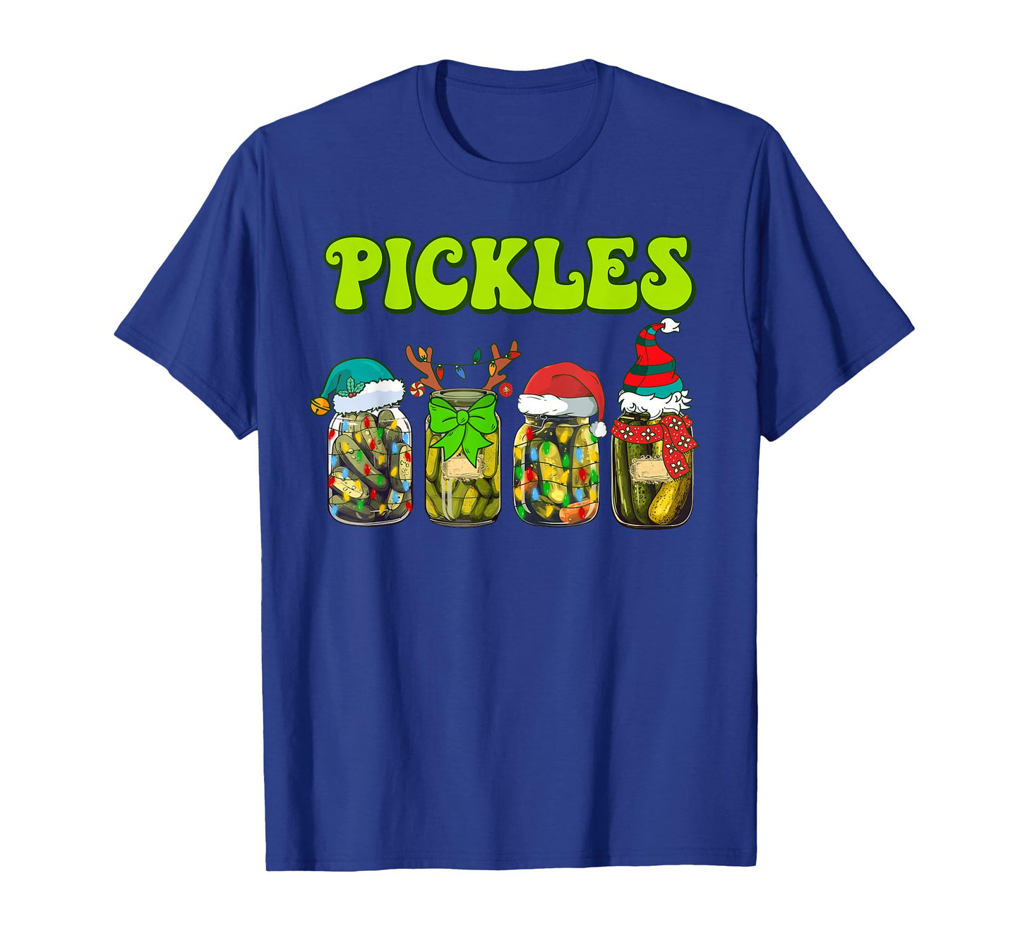 Christmas Funny Pickles Jars Santa Hat Reindeer Pajamas T-Shirt