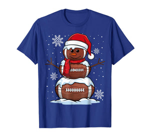 Merry Christmas Football Snowman Holiday Sports Xmas Pajamas T-Shirt