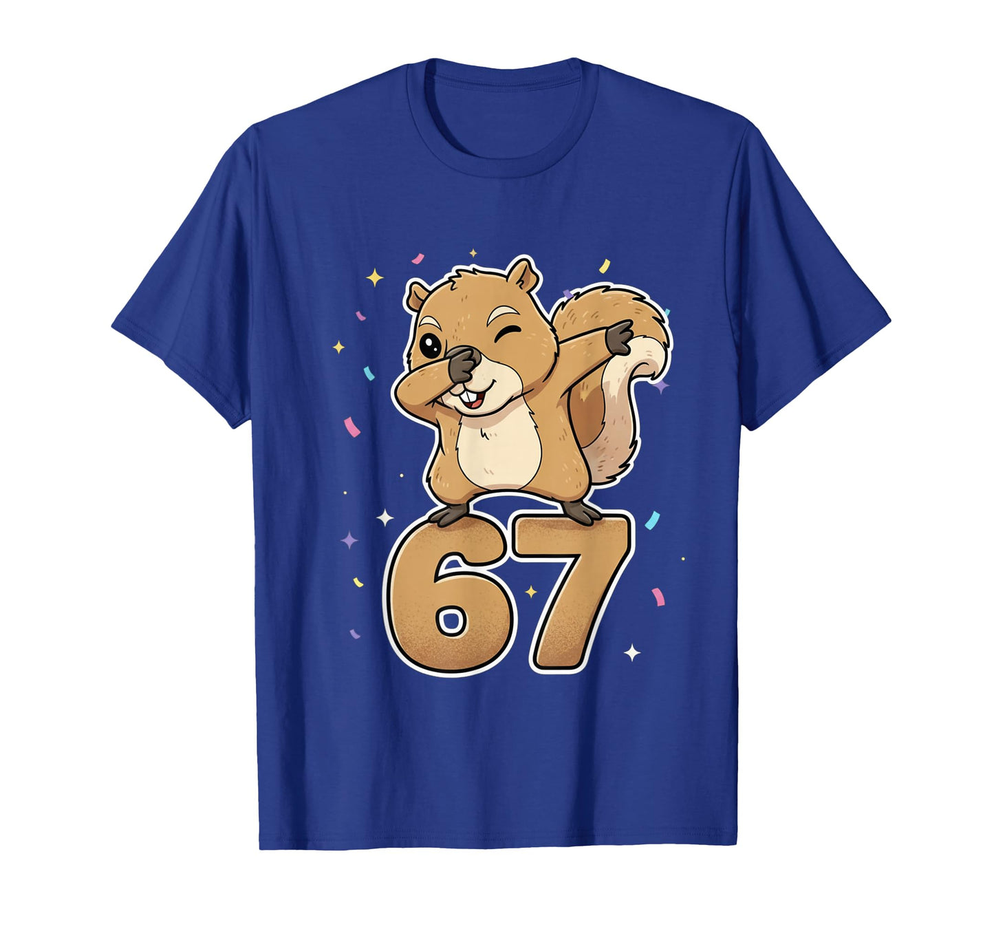 Dabbing 67 Squirrel 67 Funny Six Seven Gen Z Slang Meme T-Shirt