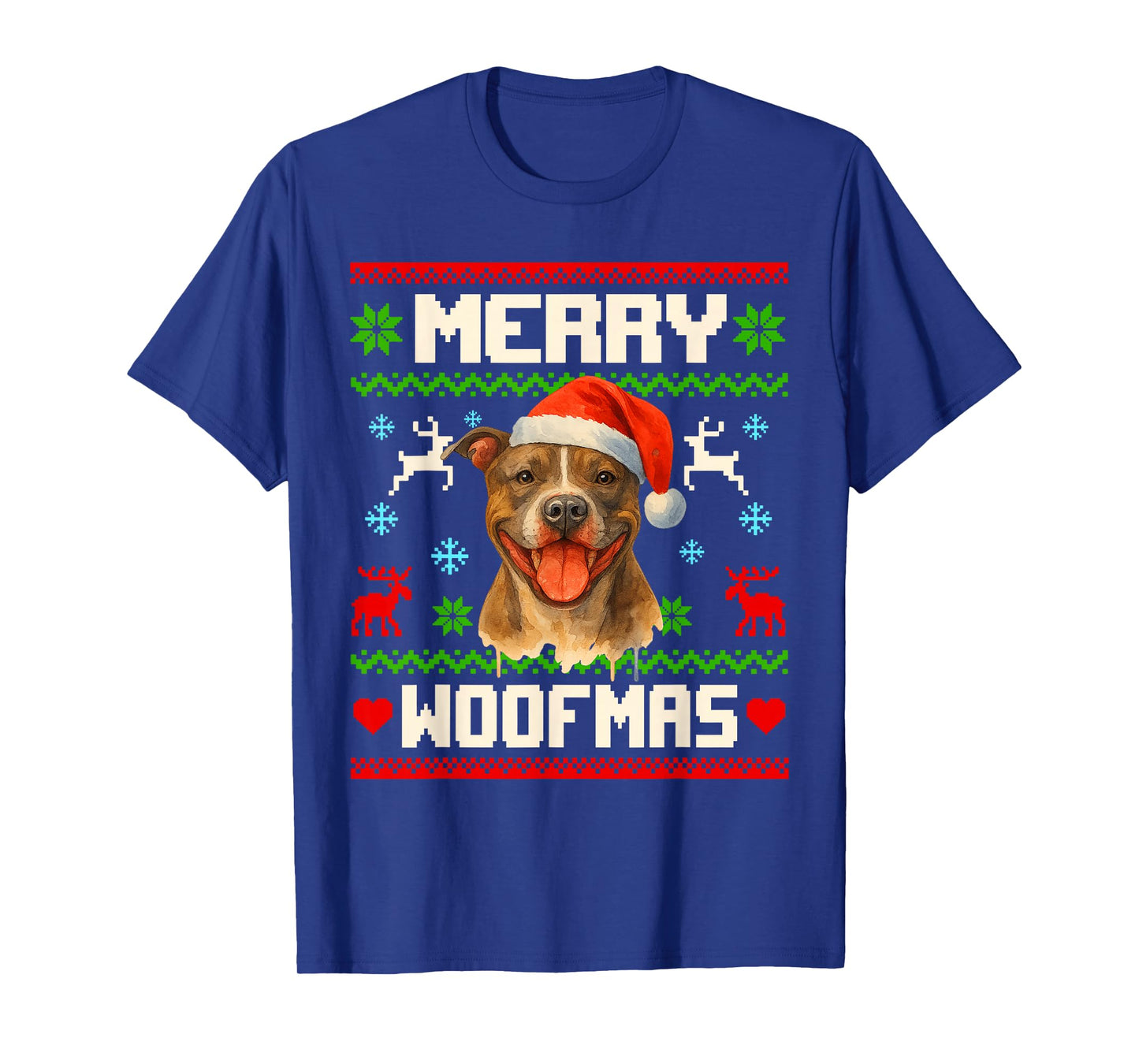 Funny Pitbull Dog Christmas Ugly Sweater Pet Dog Lover Xmas T-Shirt
