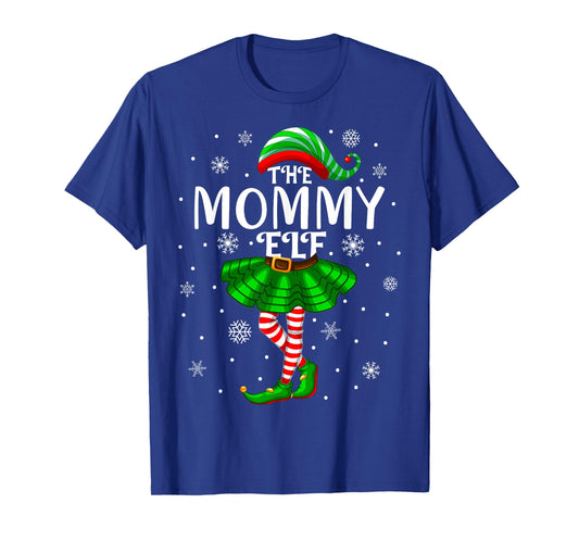 Mom Xmas Family Matching Women Girls The Mommy Elf Christmas T-Shirt