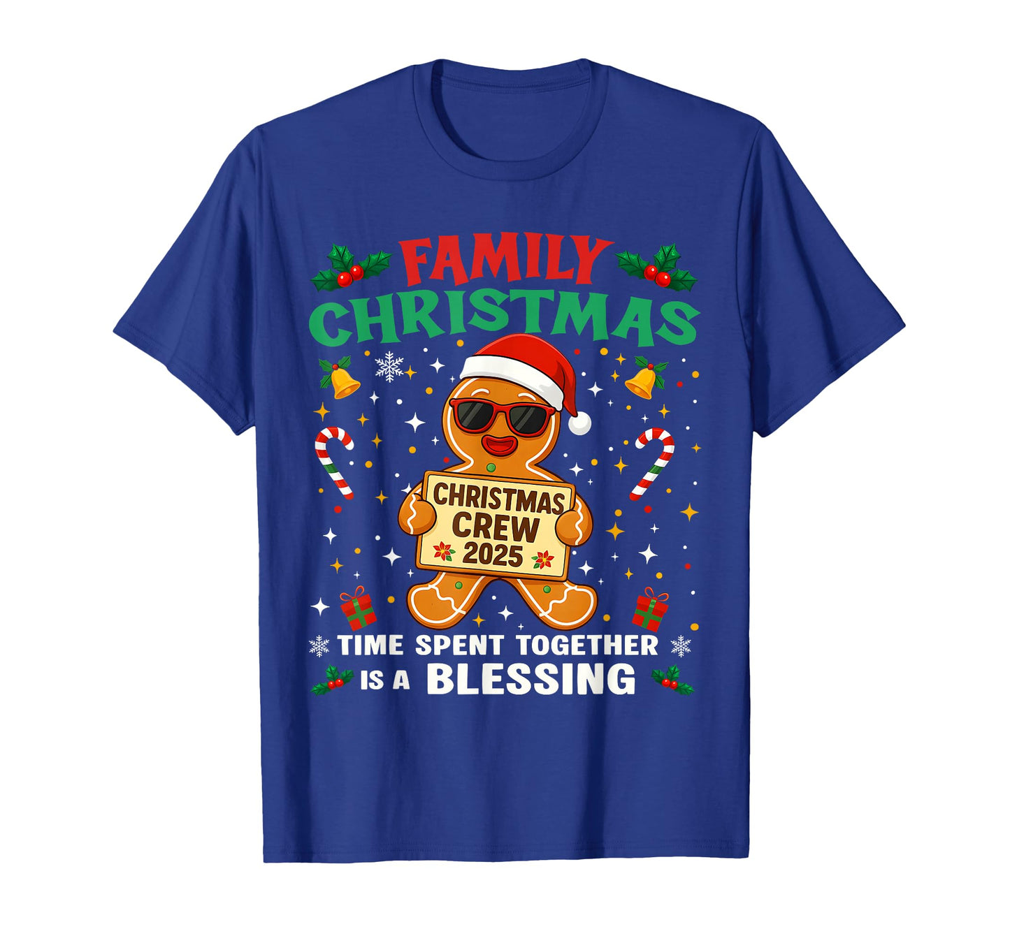 Funny Family Christmas Crew 2025 Santa Xmas Gingerbread Man T-Shirt