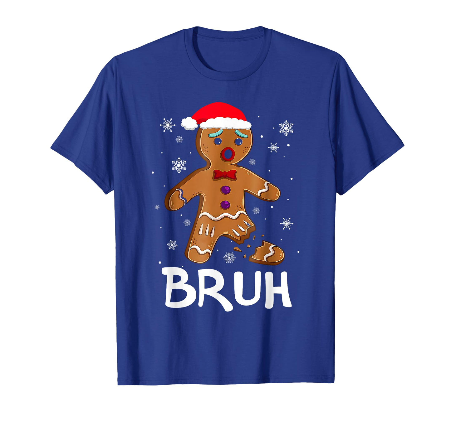 Bruh Funny Christmas Gingerbread Man Teens Boys Kids T-Shirt