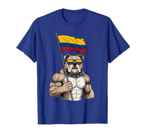 Colombia Flag Bulldog Colombian Roots Colombian Pride T-Shirt
