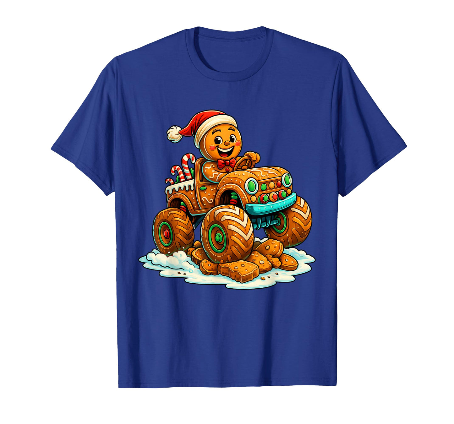 Gingerbread Truck Christmas Candy Cane Cookie Holiday Boys T-Shirt