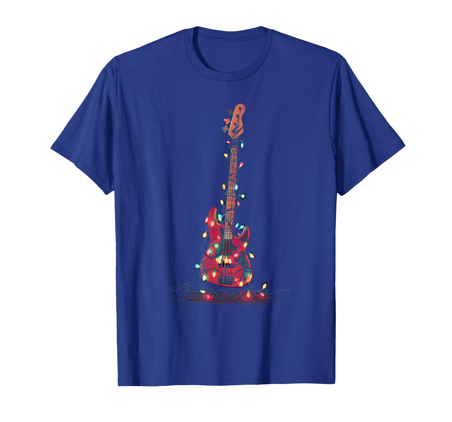 Bass Guitar Christmas Graphics Lights Lover Player Bassist T-Shirt