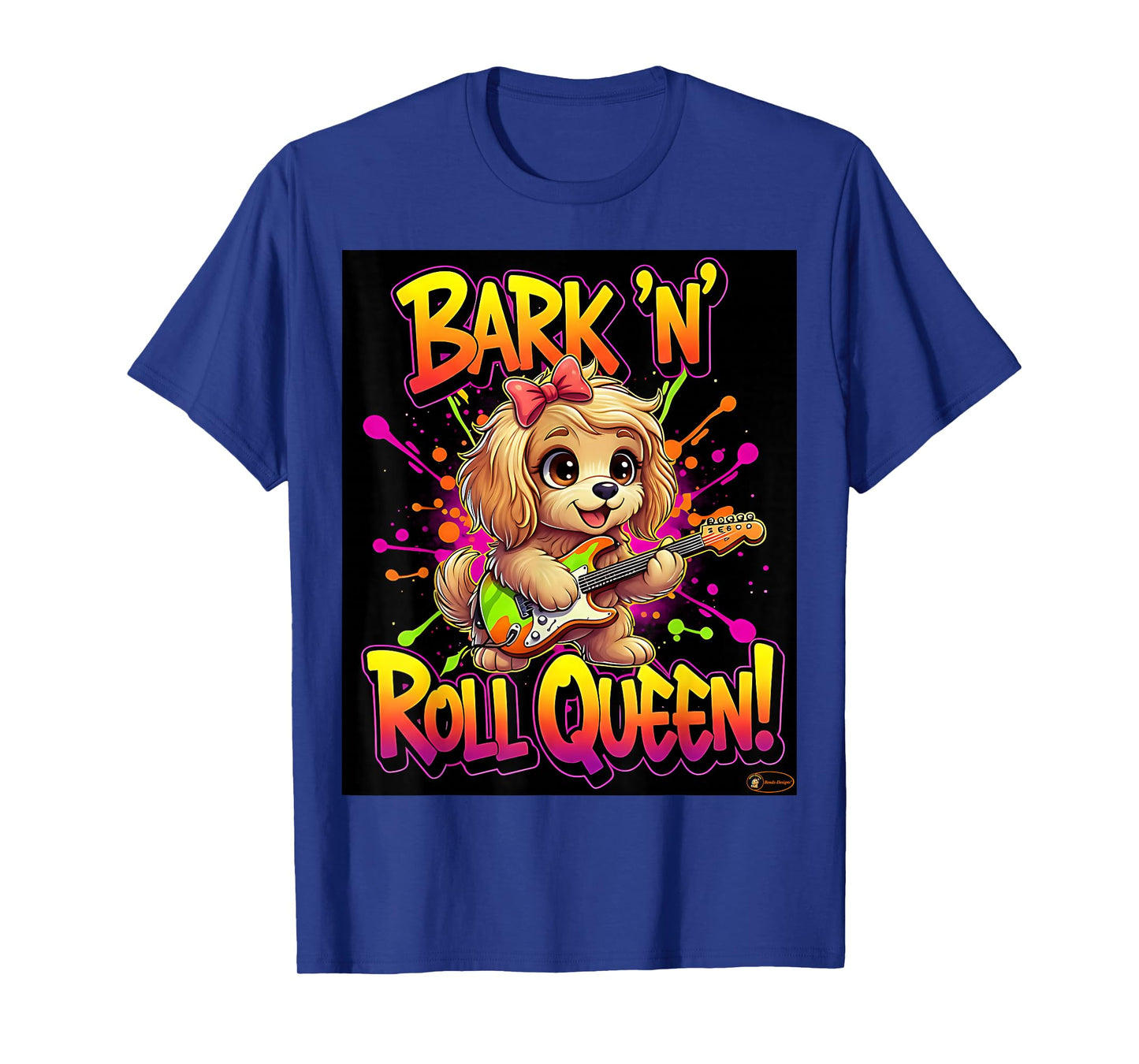 Cute Puppy Playing Guitar - Funny Music Lover Design T-Shirt