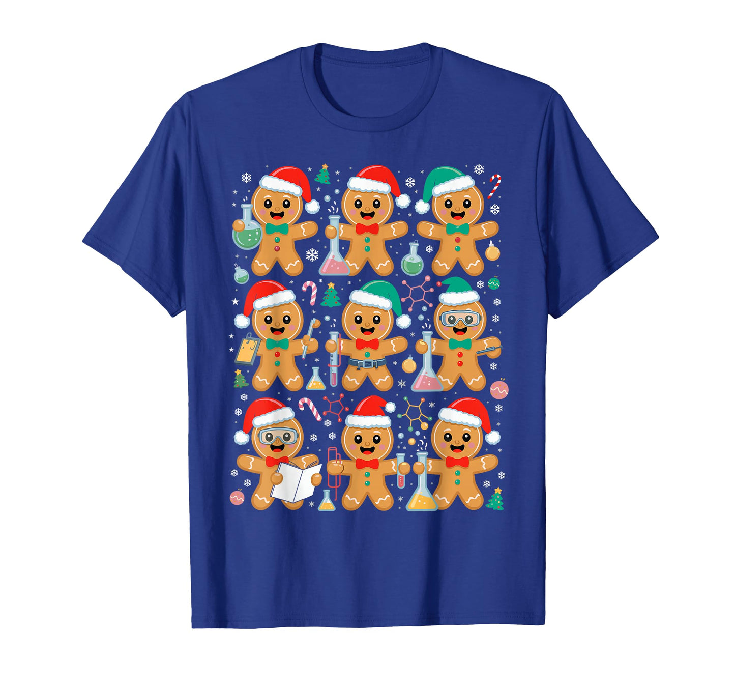 Christmas Science Chemistry Teacher Gingerbread Laboratory T-Shirt