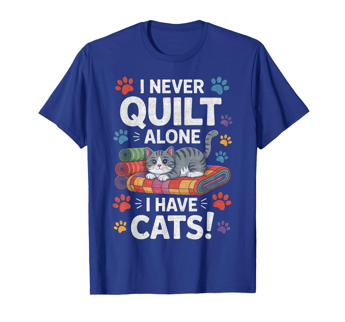 Funny Quilting Art for Men Women Cat Quilt Sewing Quilter T-Shirt