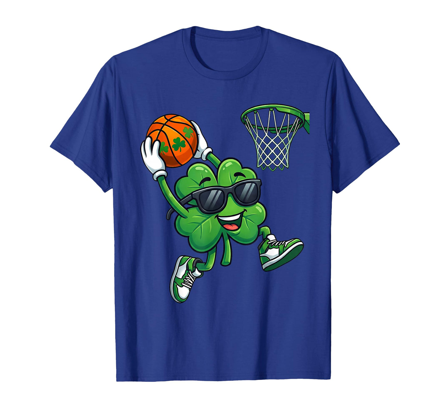 Shamrock Playing Basketball St Patricks Day Kids Boys T-Shirt