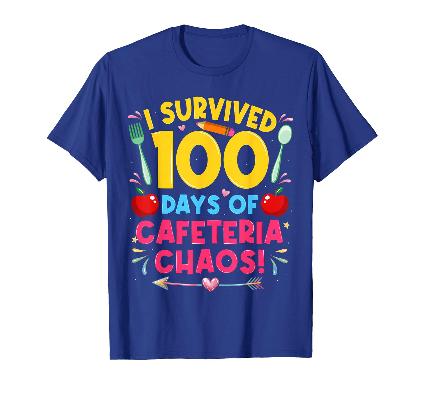 I Survived 100 Days of School Cafeteria Chaos Lunch Lady T-Shirt