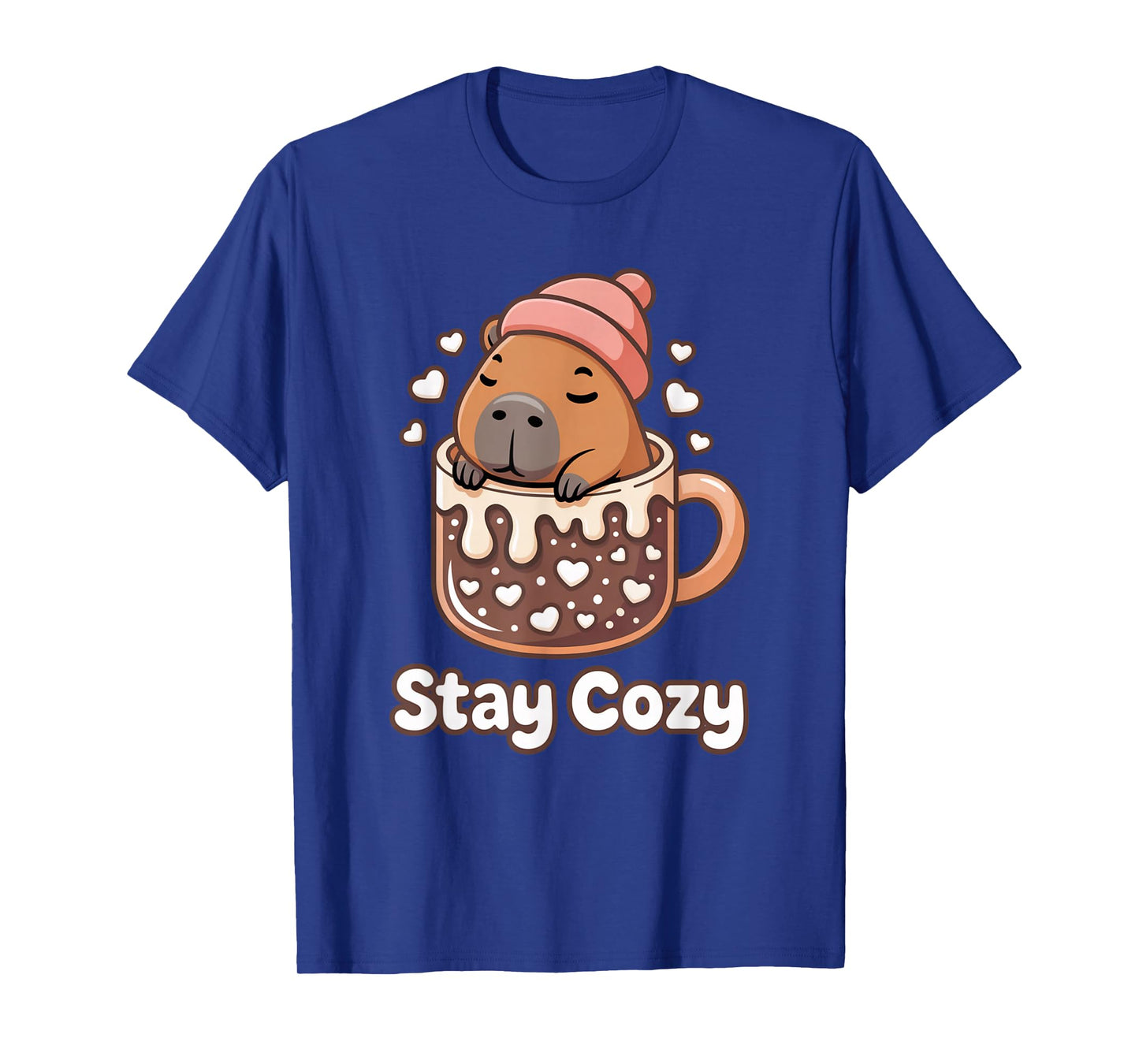 Stay Cozy Cute Capybara Hot Chocolate Beanie T-Shirt