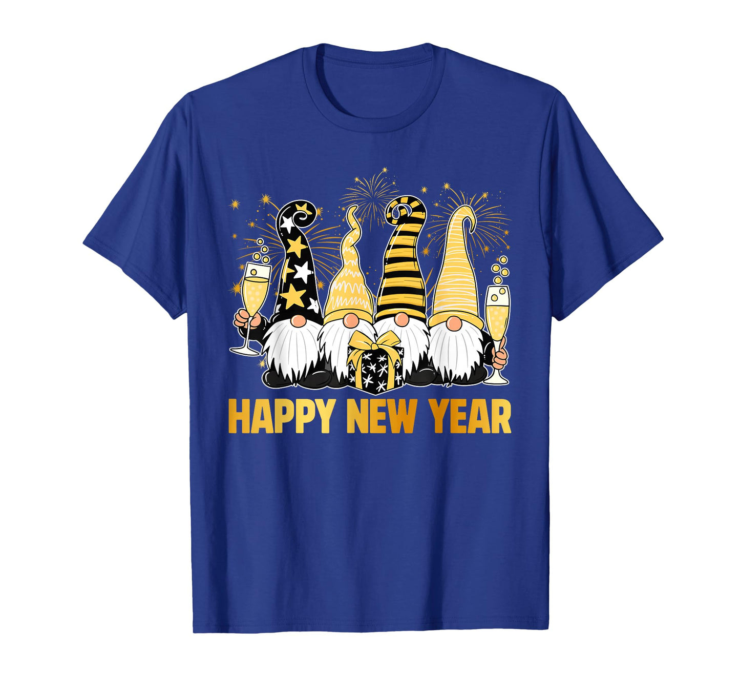 Happy New Year 2026 Gnomes Drinking Champagne New Years Eve T-Shirt