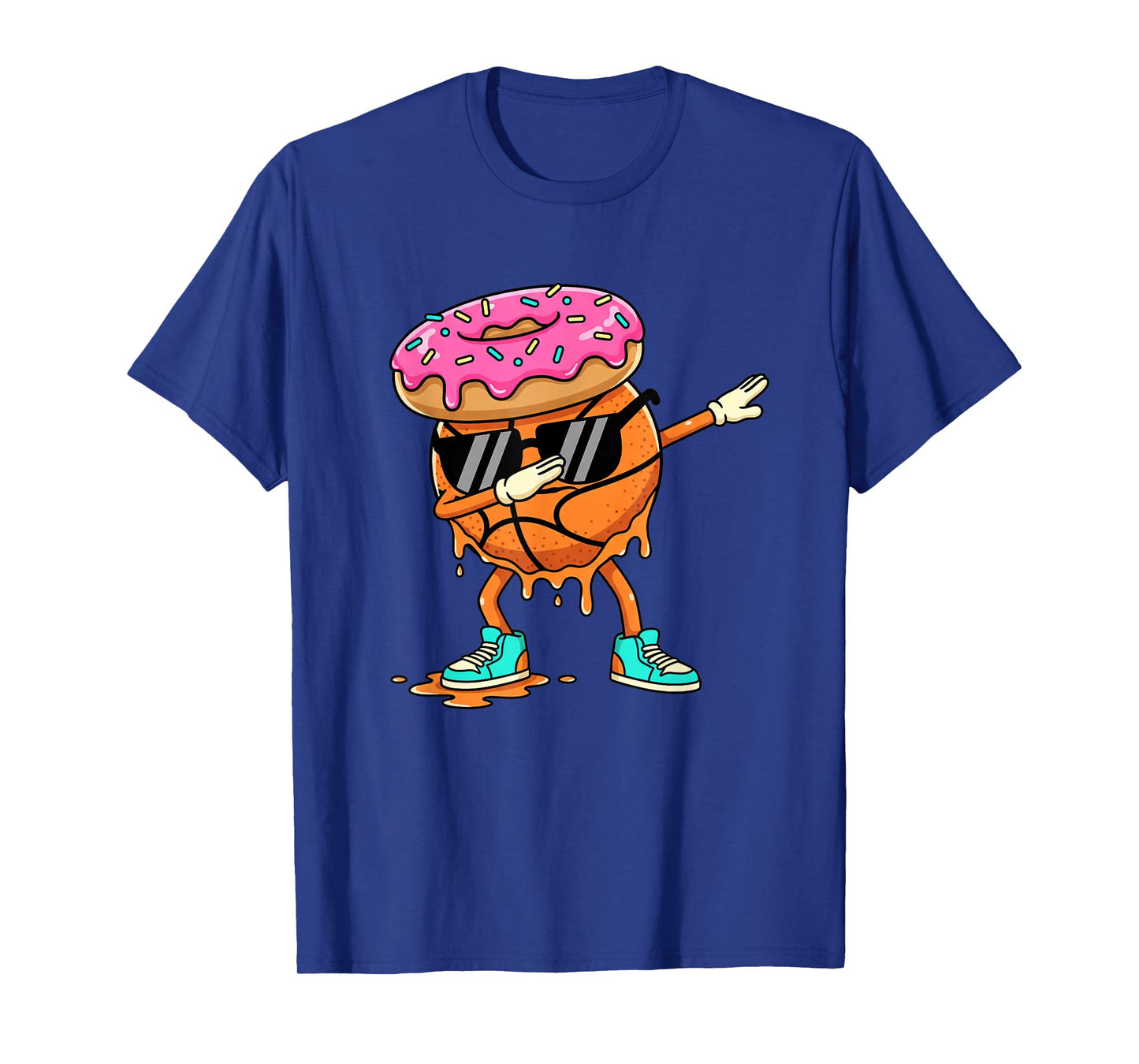 Basketball Donut Dab - Funny Basketball Character Design T-Shirt