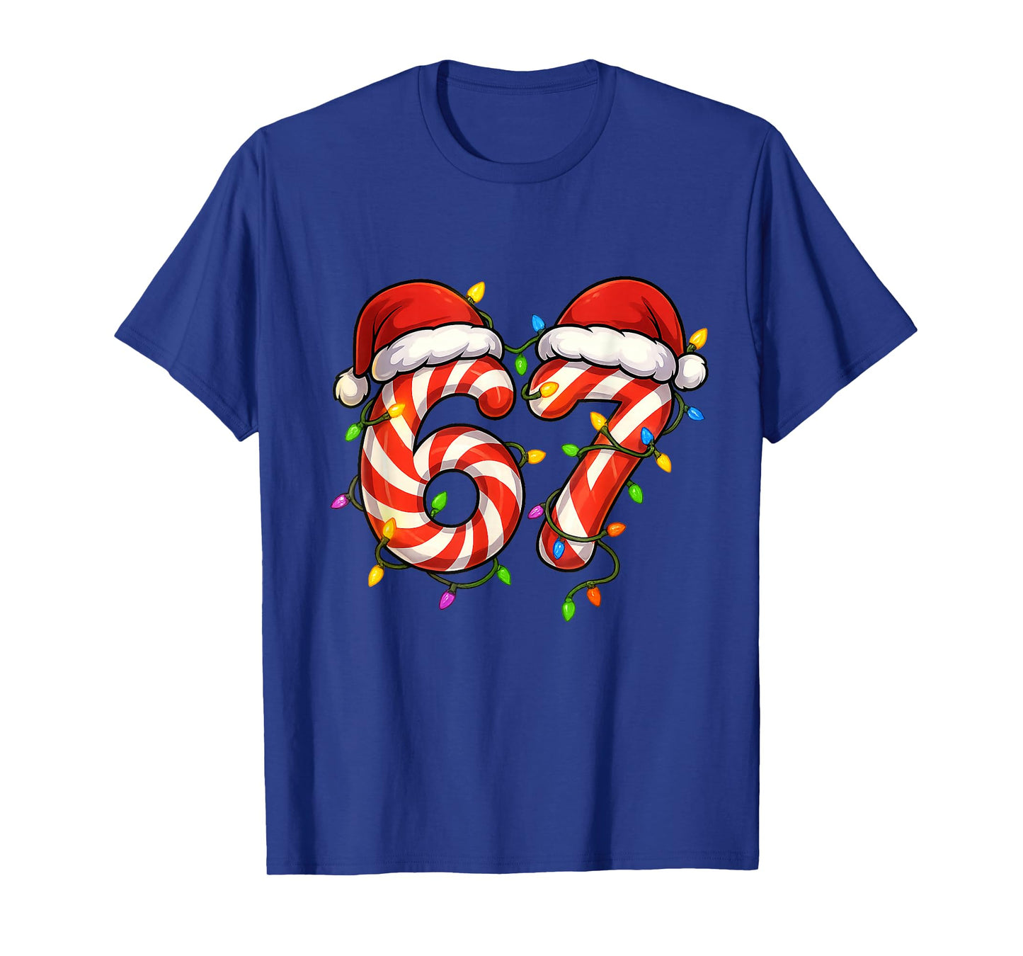 Viral 67 Candy Canes Santa Holiday Kids Humor T-Shirt