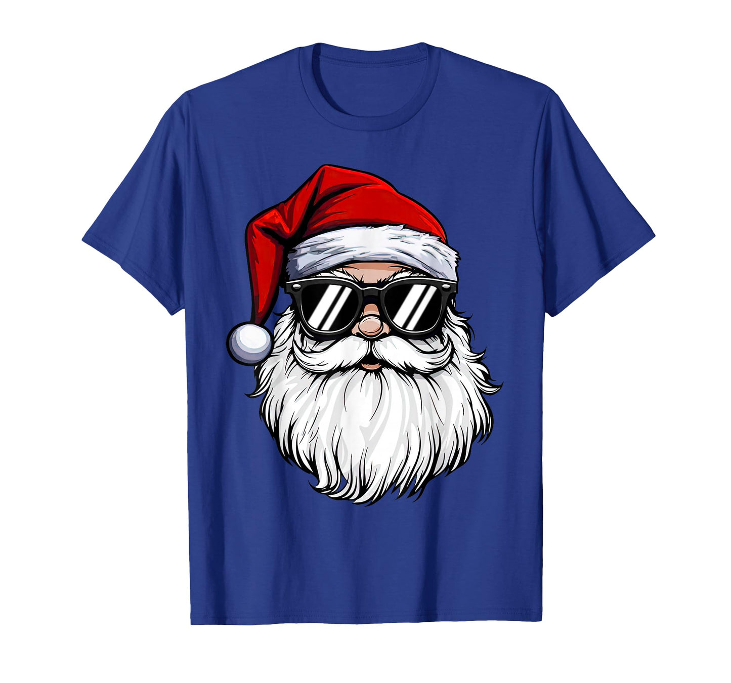 Santa Face Retro Sunglasses Christmas Shirts for Mens Boys T-Shirt