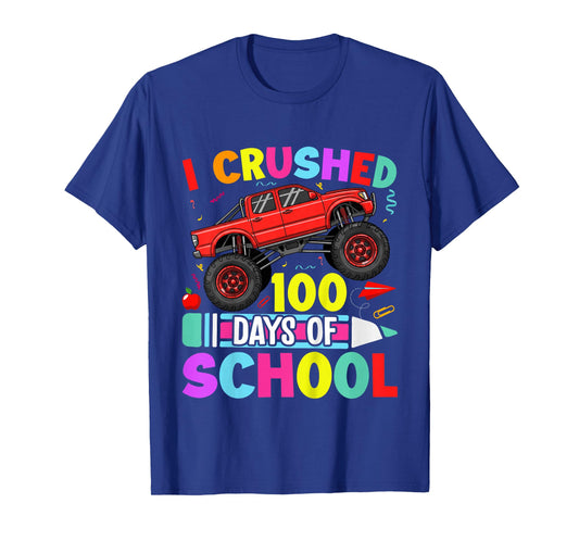 Kids 100 Days of School Monster Truck 100th Day of School Boys T-Shirt
