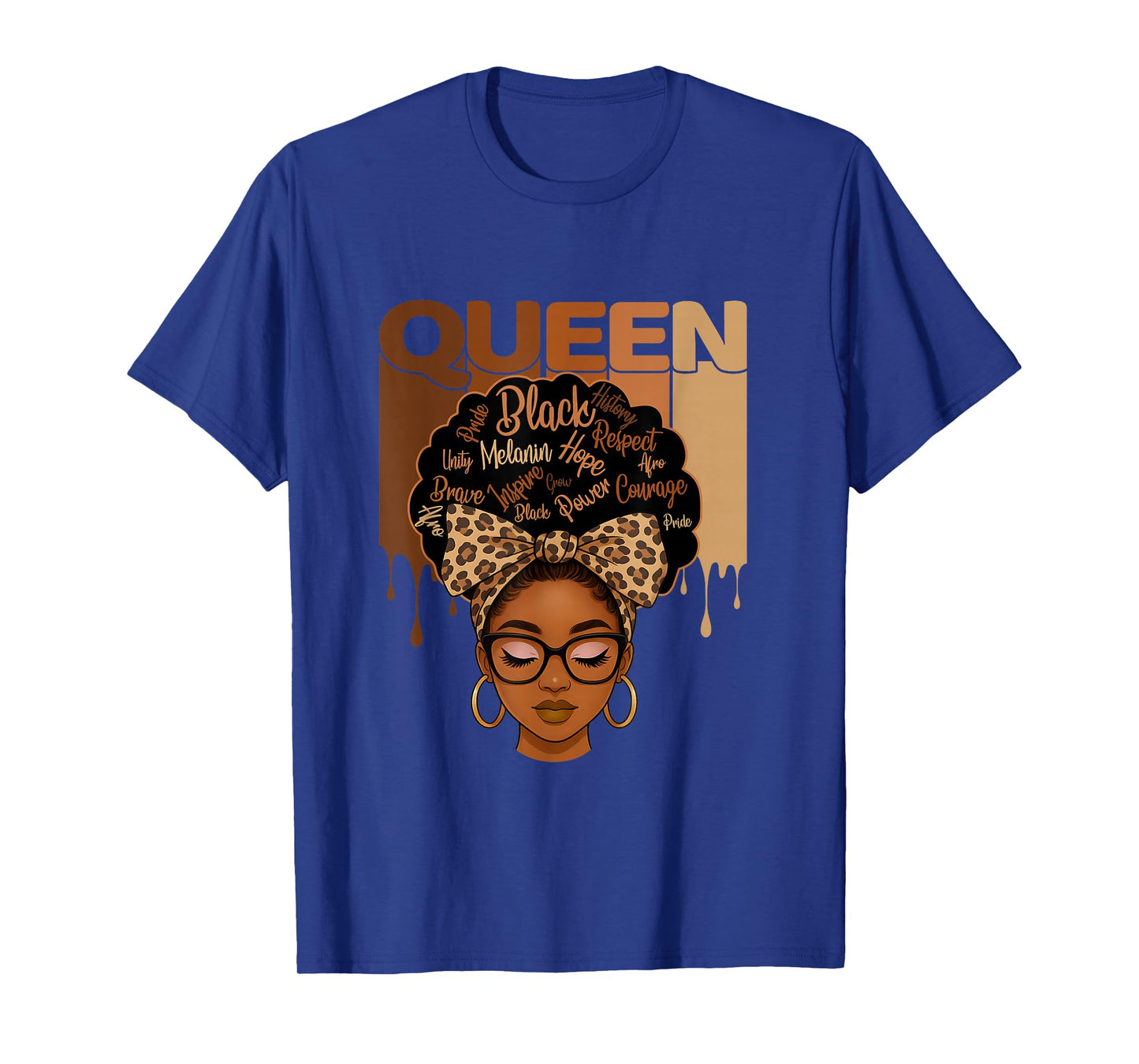 Retro Woman Melanin Queen African American Black History T-Shirt