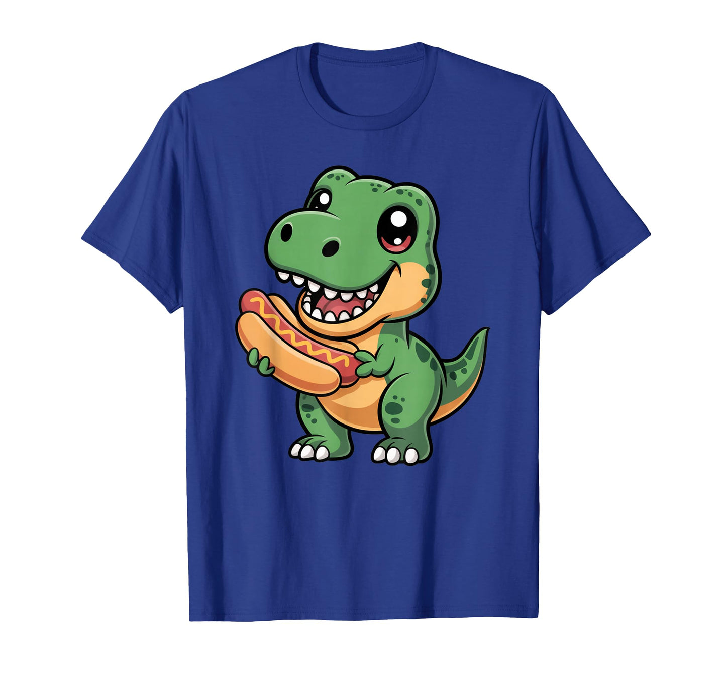 Dinosaur Eating a Hot Dog Shirt Cute T Rex Hot Dog T-Shirt