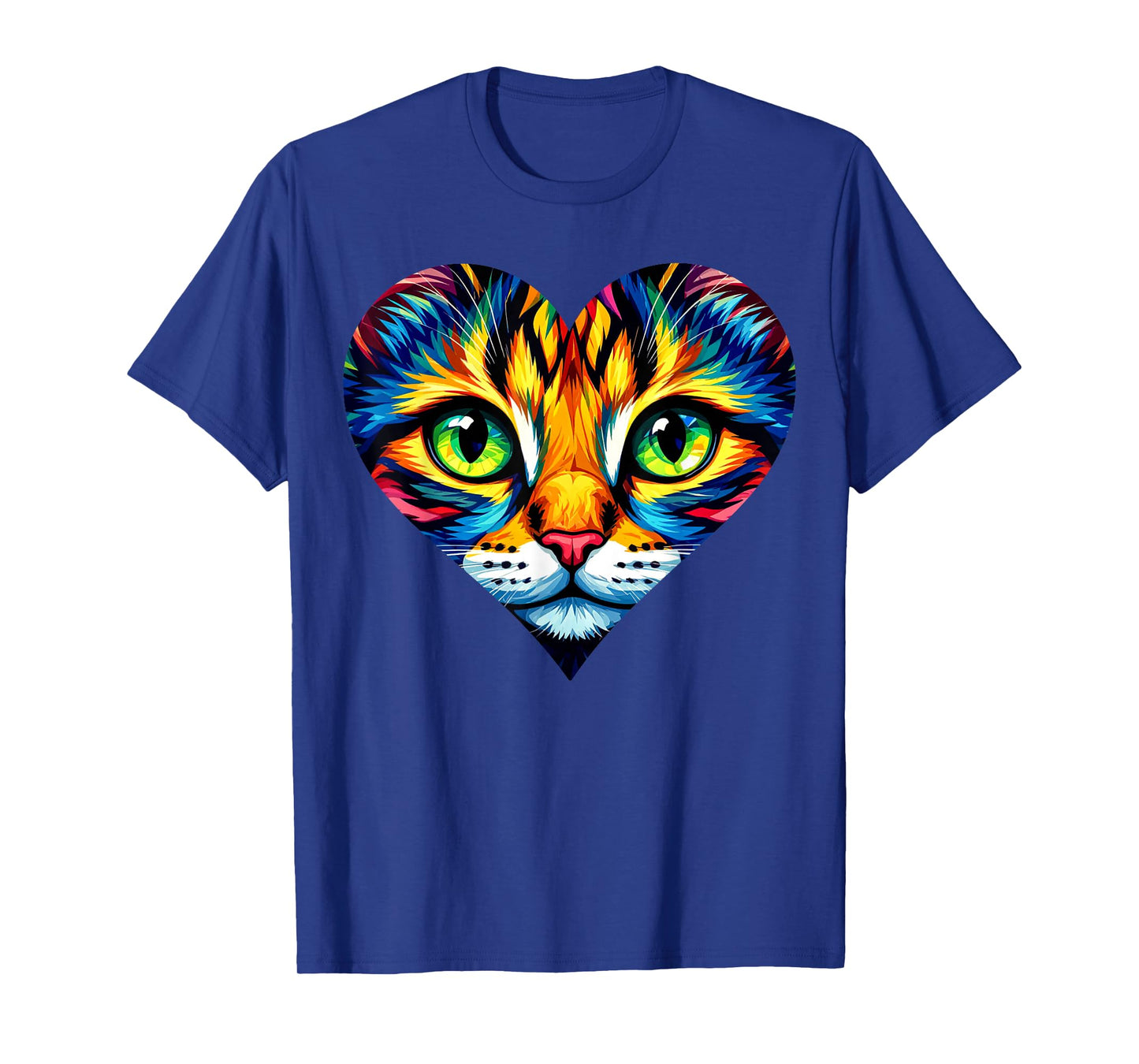 Colorful Cat Heart Art T-Shirt