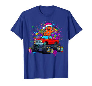 Monster Truck Gingerbread Man Funny Christmas Baking T-Shirt