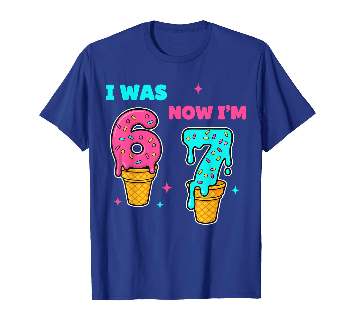 I was 6 Now I'm 7 Year Old Birthday 67 Meme for Kids Boys T-Shirt