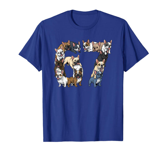 Funny French Bulldog Cartoon 6 7 Meme Six Seven Love Dog Mom T-Shirt