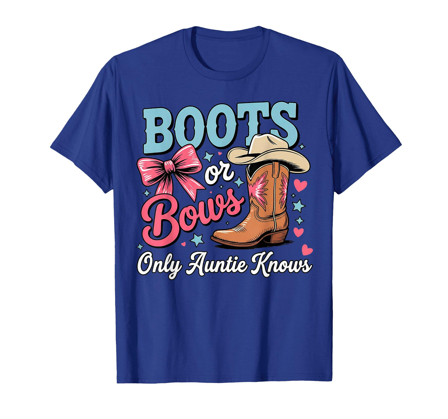 Keeper of Gender Reveal Boots or Bows Only Auntie Knows T-Shirt