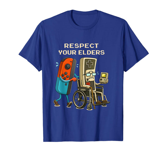 Respect Your Elders Gaming Control Retro Funny Gamer T-Shirt