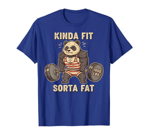 Kinda Fit Sorta Fat Funny Gym Panda Fitness Workout Lover T-Shirt