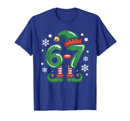 Funny 6 7 Elf Christmas Six Seven Matching Family Xmas Meme T-Shirt