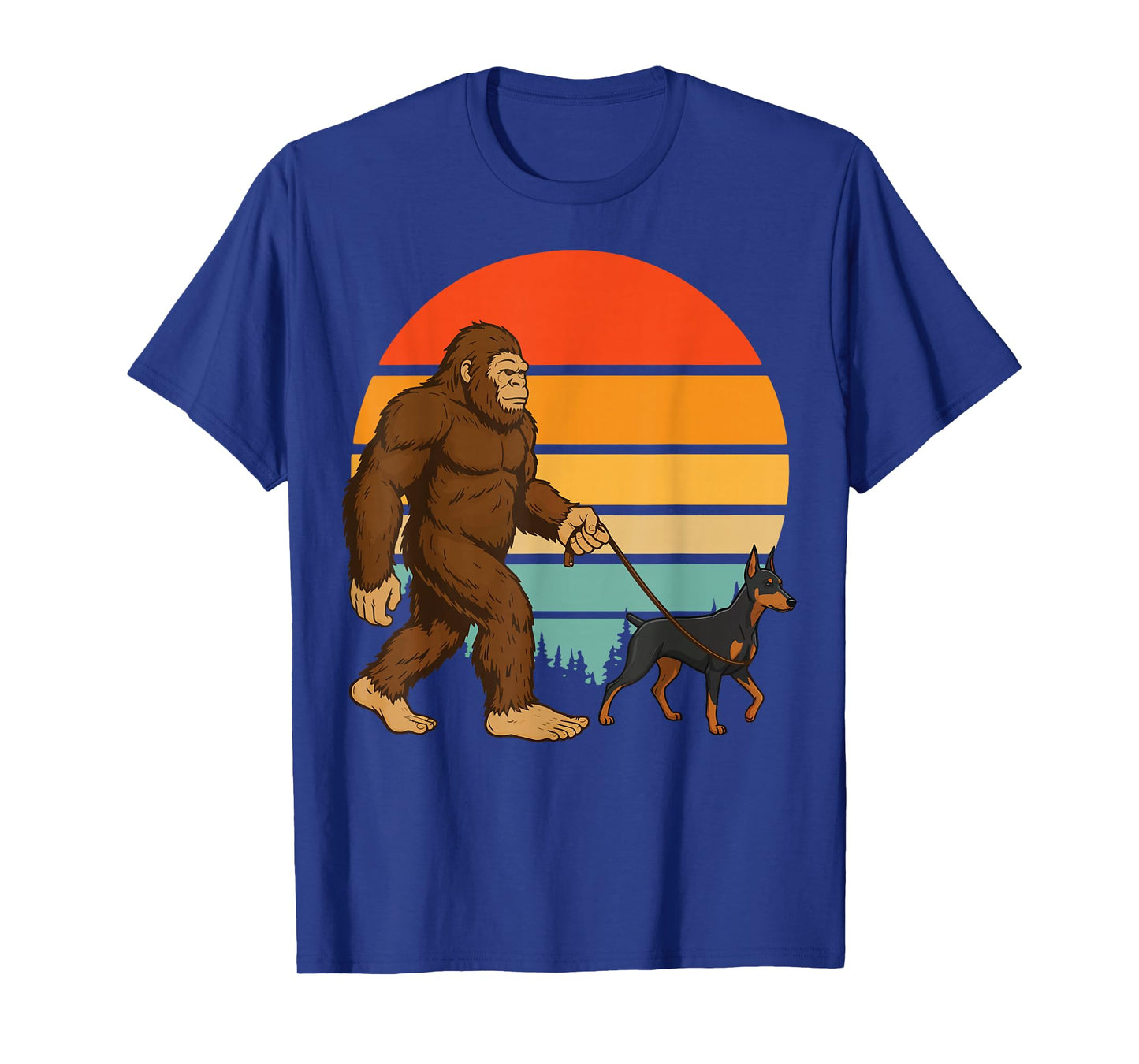 Bigfoot Doberman Retro T-Shirt