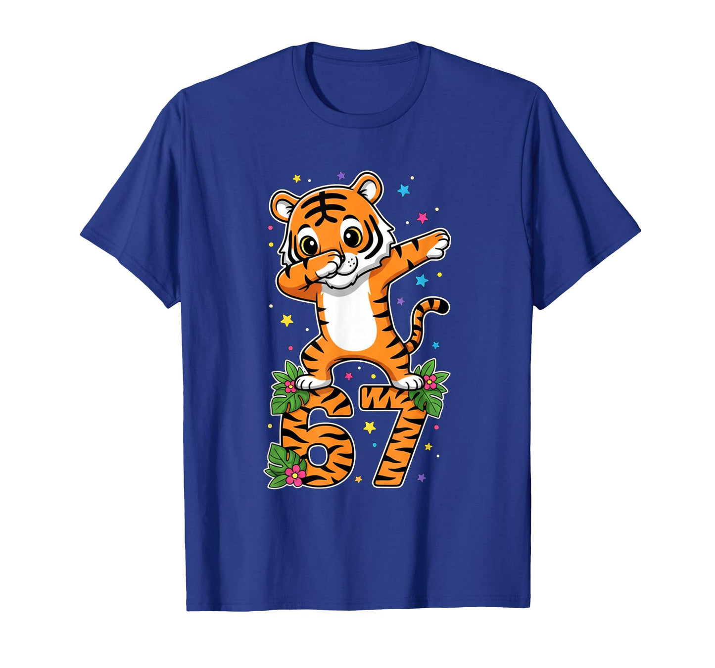 Dabbing Tiger 67 Funny Six Seven Gen Z Slang Meme Cute T-Shirt