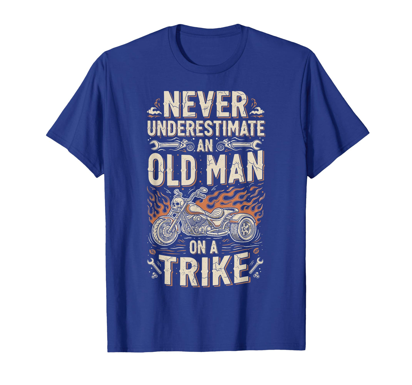 Funny Never Underestimate an Old Man on a Trike Grandpa T-Shirt