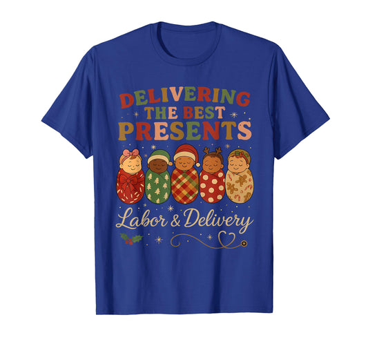 Delivering The Best Presents Labor Delivery Nurse Christmas T-Shirt