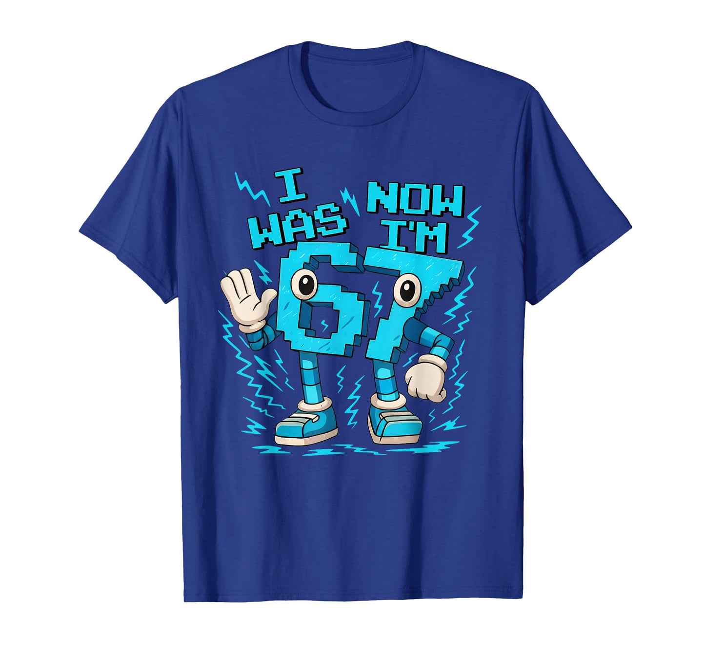 I was 6 Now I'm 7 Six Seven 7 Years Old Birthday Brainrot T-Shirt