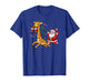 Funny Giraffe Santa Claus Boots Christmas Womens Mens Kids T-Shirt