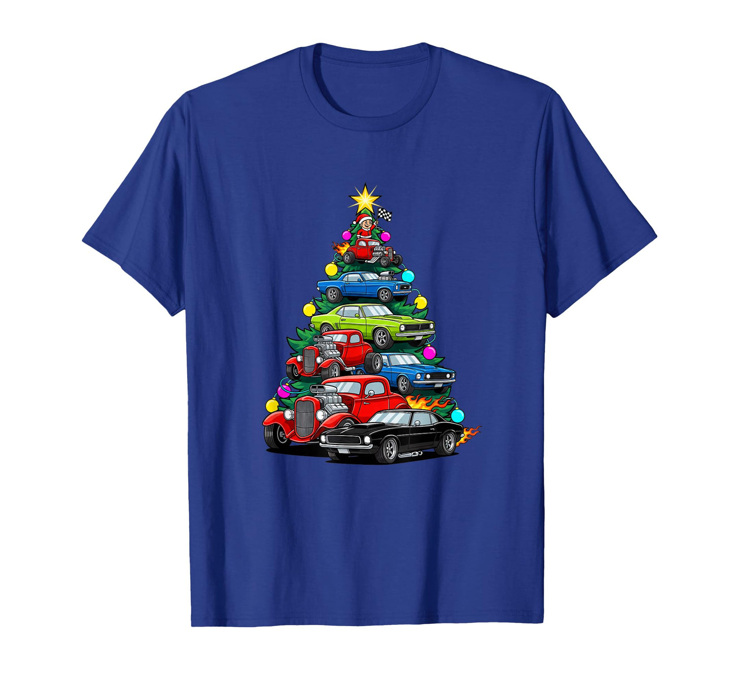 Cars & Trucks Vintage Muscle Car Christmas Tree T-Shirt