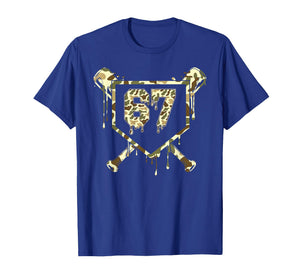 Camo Baseball Ice Cream Drip Number 67 Player 67th Birthday T-Shirt