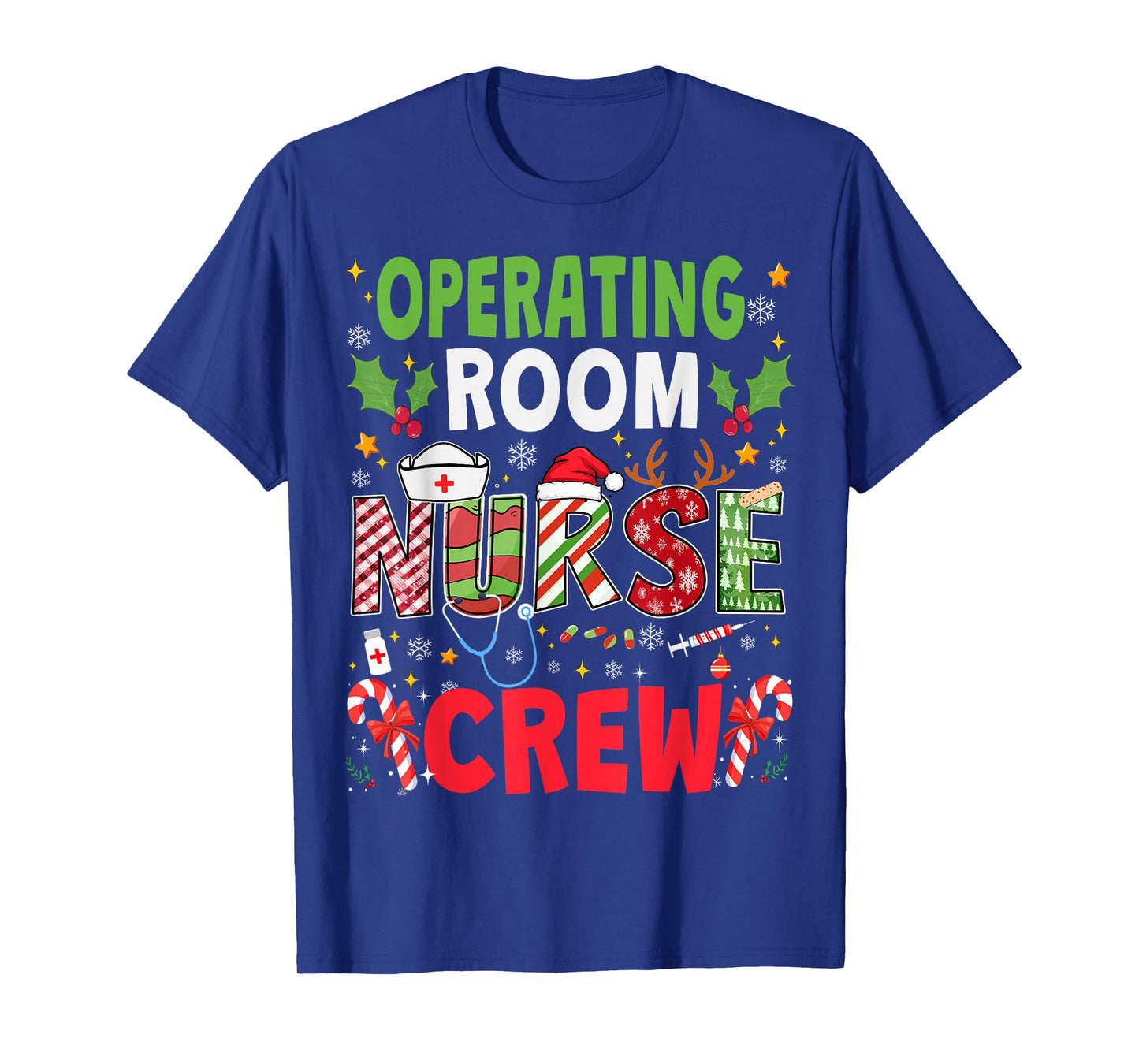 Operating Room Nurse Christmas Crew Funny Xmas Nurse Pajama T-Shirt
